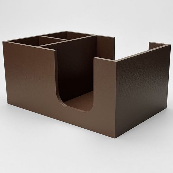 Барный органайзер на 3 секции для салфеток, сахара и палочек 22x15x10см коричневый БО3-К фото